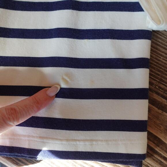 Vintage 90s Jean Paul Gaultier Soleil Dress Medium Navy White Stripe Tank Sailor - Picture 6 of 12